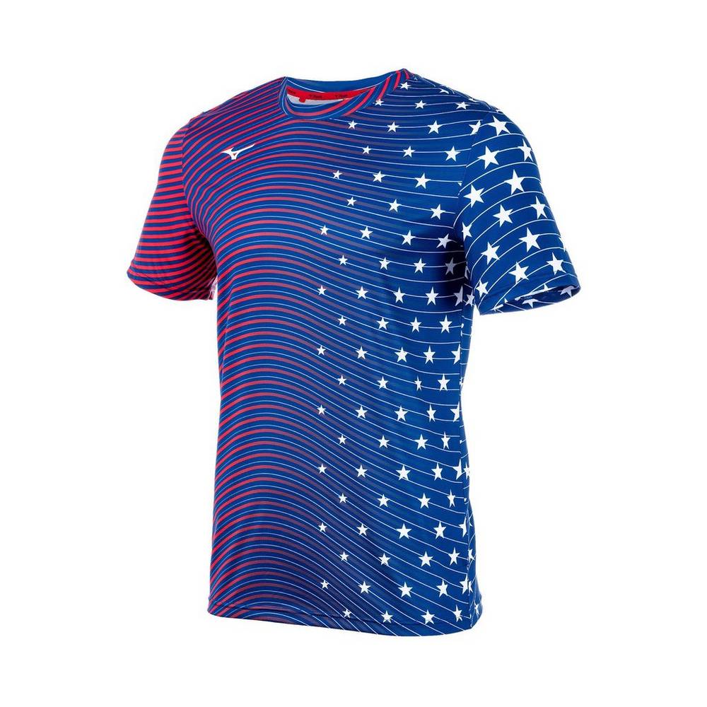 Mizuno Printable Short Sleeve - Erkek Tişört - Lacivert Türkiye (VIGHKZ-048)